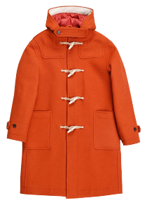 orange duffle coat,BESLOW♡