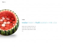 water melon + fruit cocktail + milk + ice