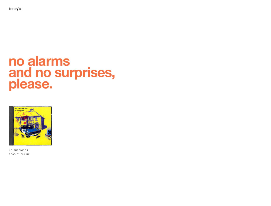 no surprises by radiohead